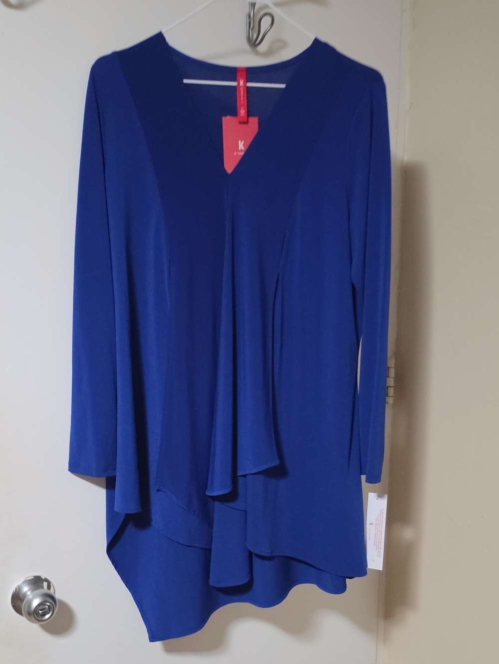 Long Sleeve Royal Blue Layered V-Neck Tunic